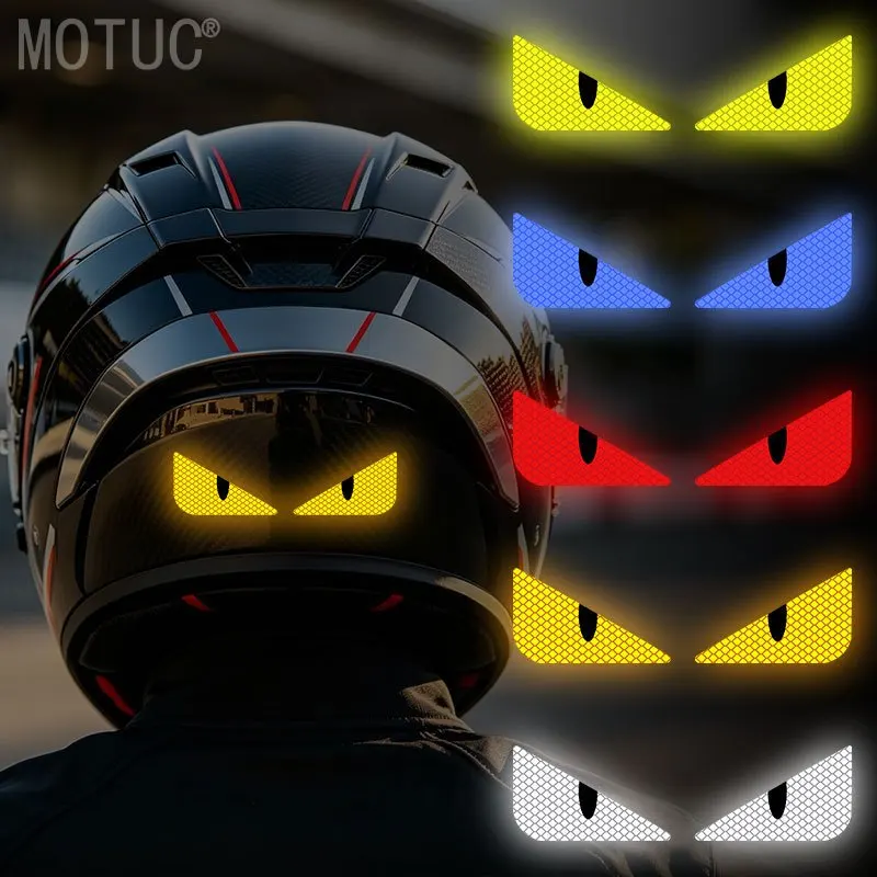 

1Pair Reflective Funny Monster Eyes Stickers Waterproof Vinyl Decals Decoration for DIY Motorcycle Helmet Fuel Tank Scooter Body