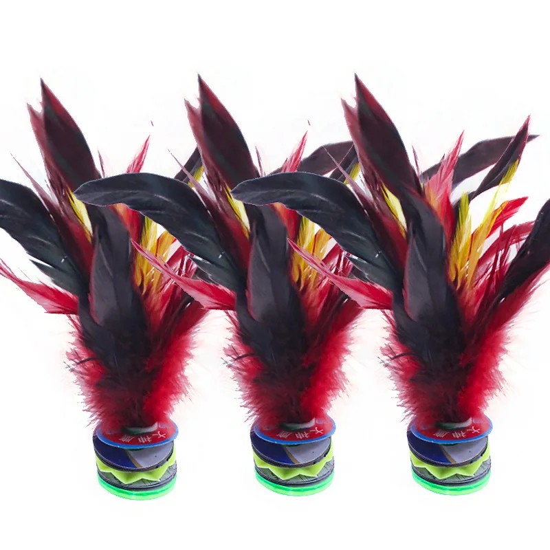 1pcs Feather ลูกขนไก่สีสัน Feathers ลูกขนไก่แบบพกพาเตะ Handwheel Feather ลูกขนไก่ฟิตเนสความบันเทิง