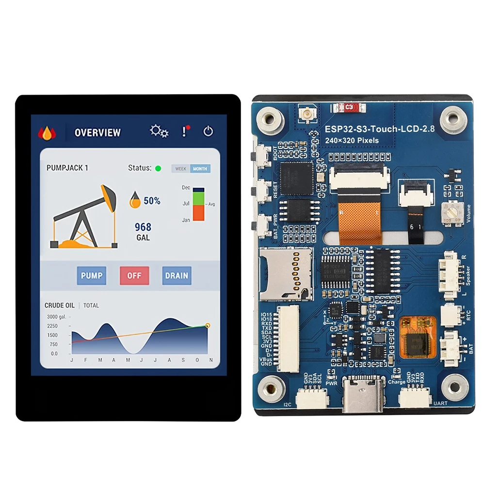 �y�Z�[�����zESP32-S3 2.8 �C���`�Ód�e�ʎ��^�b�` �f�B�X�v���C�J���{�[�h 480 × 640 IPS 5 �_�^�b�` 32 �r�b�g LX7 �f���A���R�A 2.4GHz Wi-Fi BT5