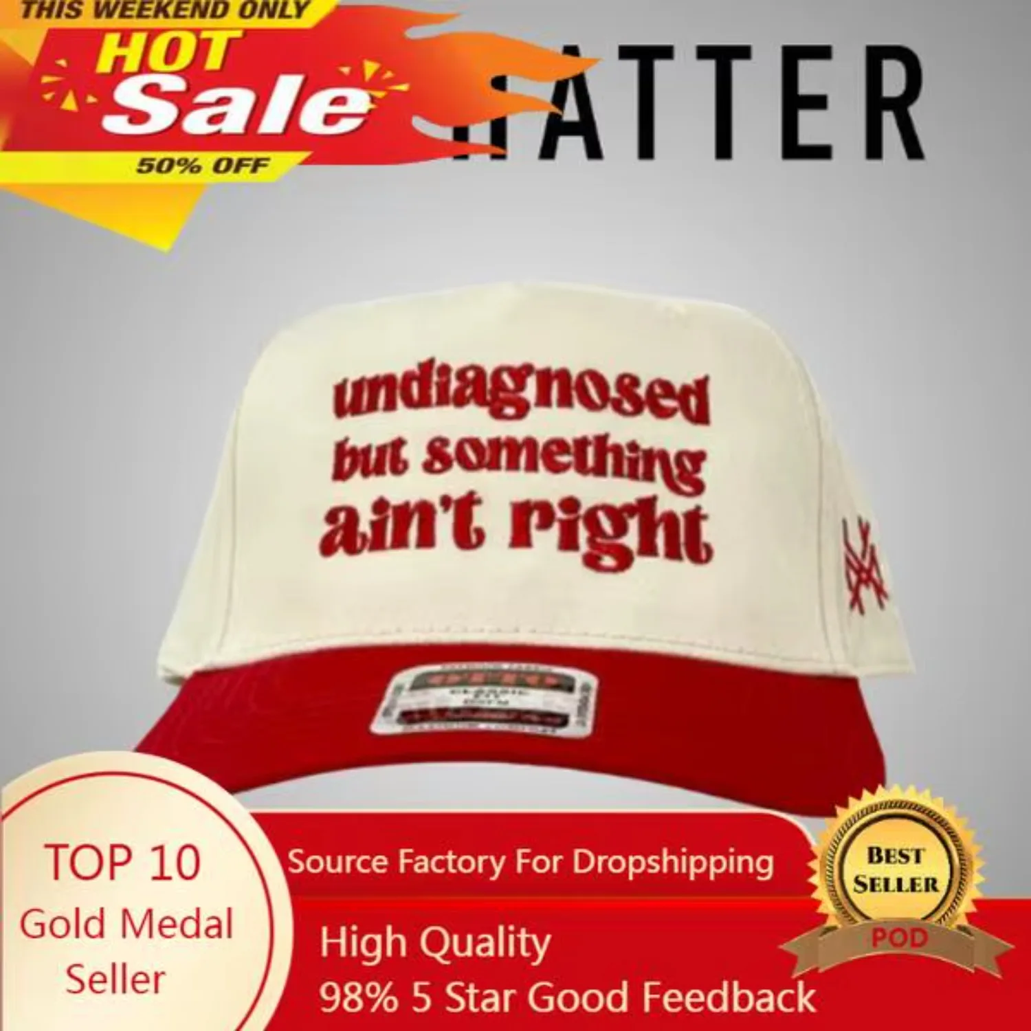 

Undiagnosed But Something Ain't Right Embroidered Trucker Hat Snapback Baseball cap Fashion Dad Hats Sunhat Outdoor caps