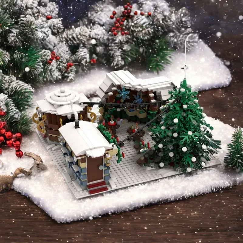 

1302PCS MOC Building Blocks Educational Toy Winter Village Christmas Market Creative Gift for Kids Children Birthday DIY Project