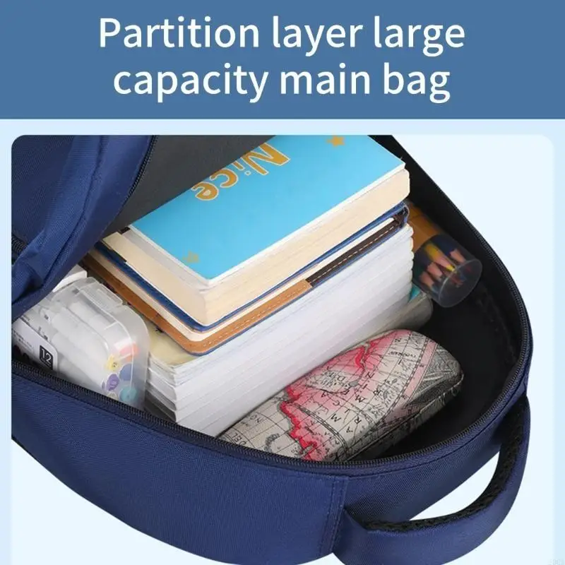 حقائب ظهر للمدرسة الابتدائية مع مساحة تخزين واسعة بطابع رائد فضاء، حقيبة نهارية كاجوال من قماش أكسفورد للأولاد والبنات 20CA