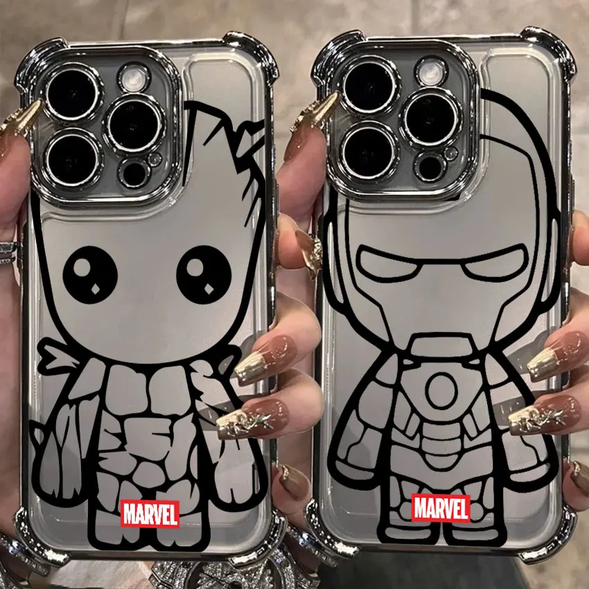 

Marvel Groot Ironman Art For Samsung Galaxy A56 Silver Case A55 A54 A52 5G A36 A34 A35 A33 A73 A26 A25 A16 A06 Clear Phone Cover