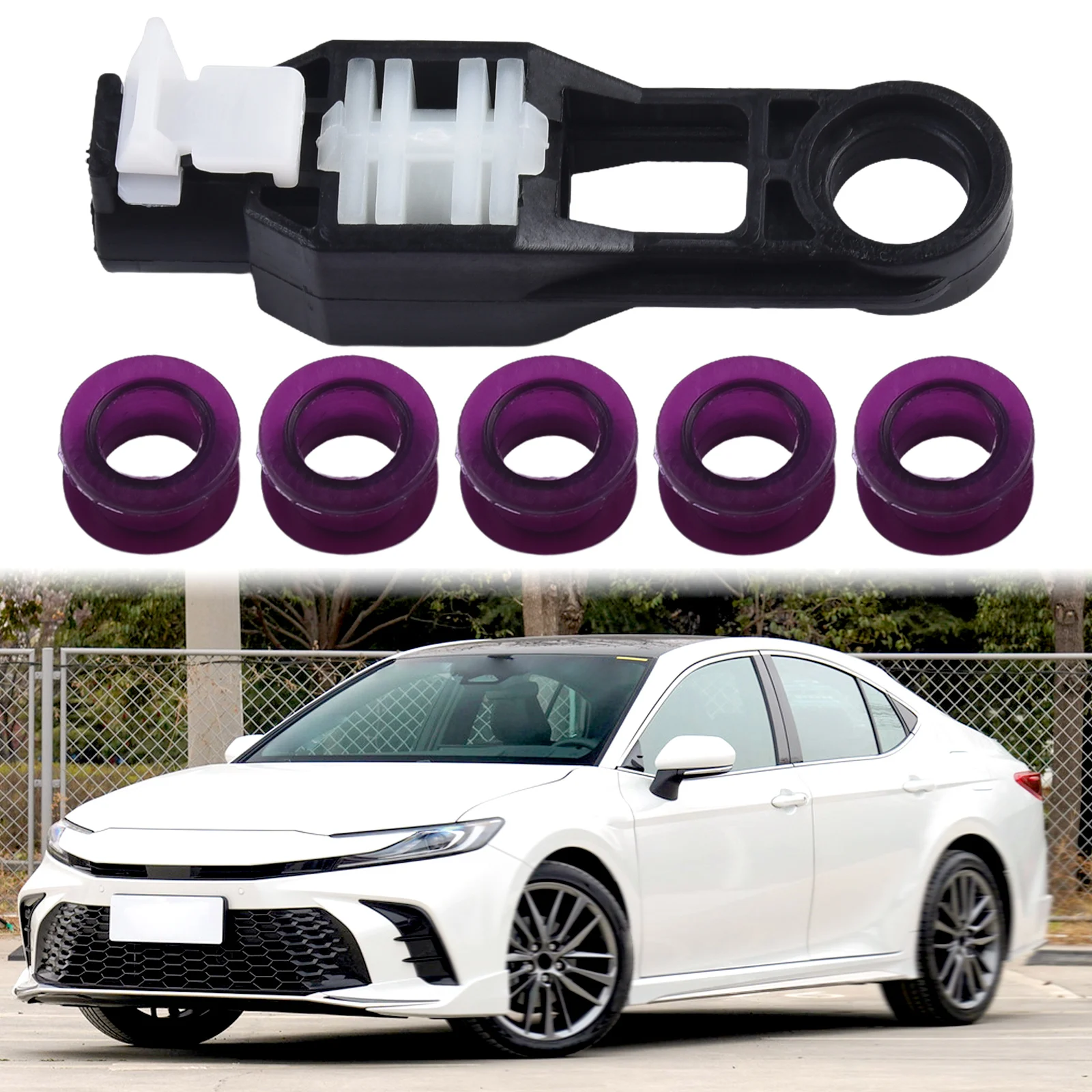 1 Set Car Shifter Cable Bushing With Purple Rubber Rings For Suzuki Swift Gear Lever End Linkage Connector Grommet