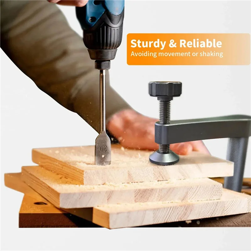 

Especial 4Pcs Bench Dog Clamp With Non-Slip Pad 19Mm Hold Down Clamp Aluminum Adjustable Table Clamps For Woodworking Tool