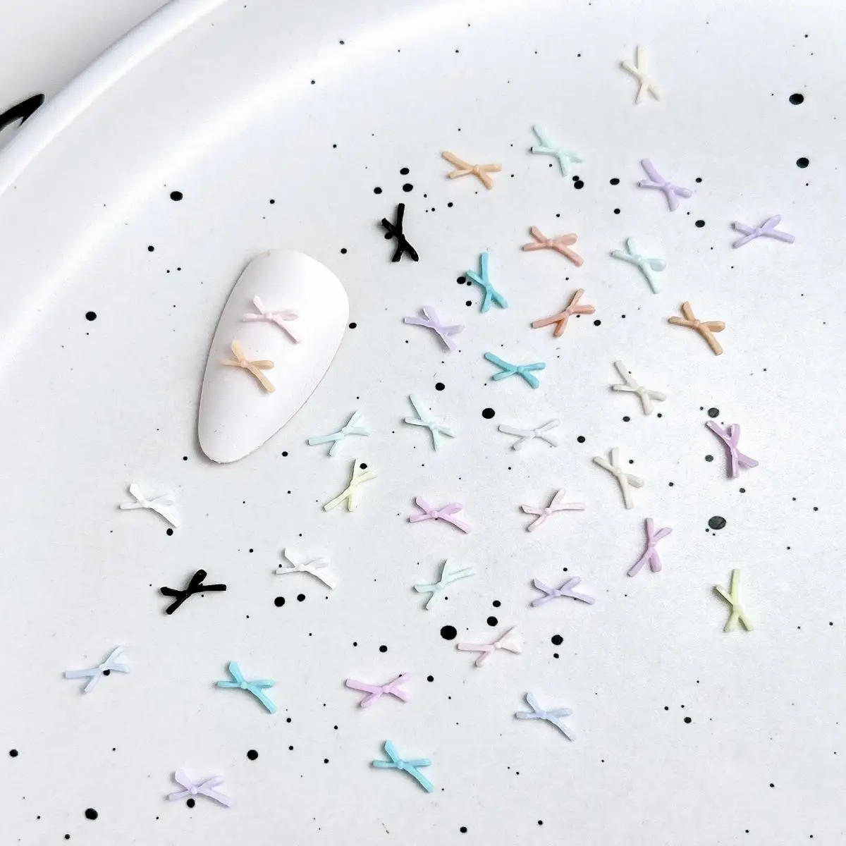 عشوائي مختلط ثلاثية الأبعاد الراتنج البسيطة لطيف القوس مسمار السحر الملونة حساسة القوس مسمار الفن اكسسوارات الديكور لوازم DIY بها بنفسك الحرف اليدوية #6