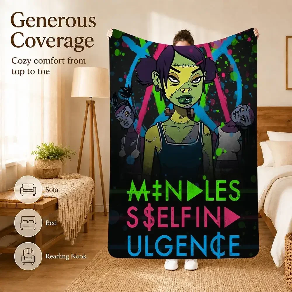 Rebellious Mindless Self I-Indulgence Band Throw Soft Lightweight Flannel Blanket for Sofa Couch Bedroom Living Room Home Decor