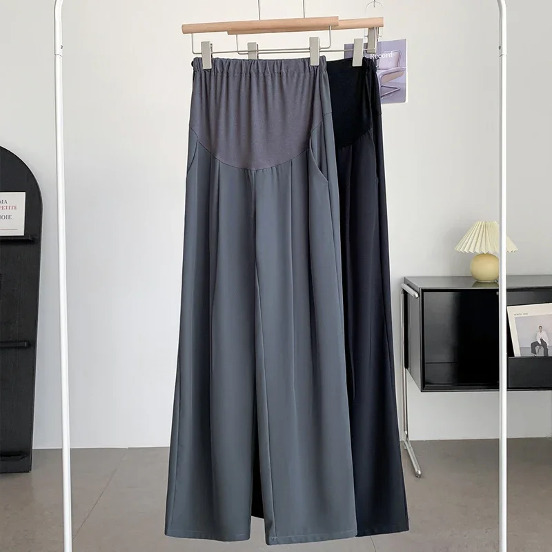 Pantalon Droit à Jambes Larges pour Femme Enceinte, Vêtements de Ventre Décontractés, 4XL, Printemps et Été, 2024