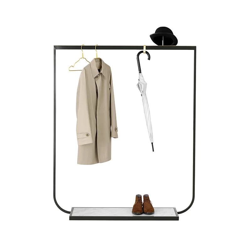 Marble stainless steel atmospheric clothing store display rack