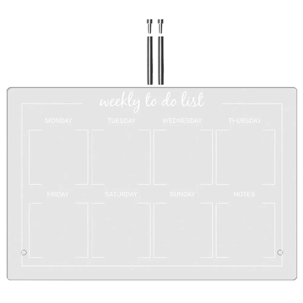 

1Set Acrylic Memo Board for Desk Dry Erase Transparent Writing Pad Doodle Message Organizer Planner Stationery Office Home