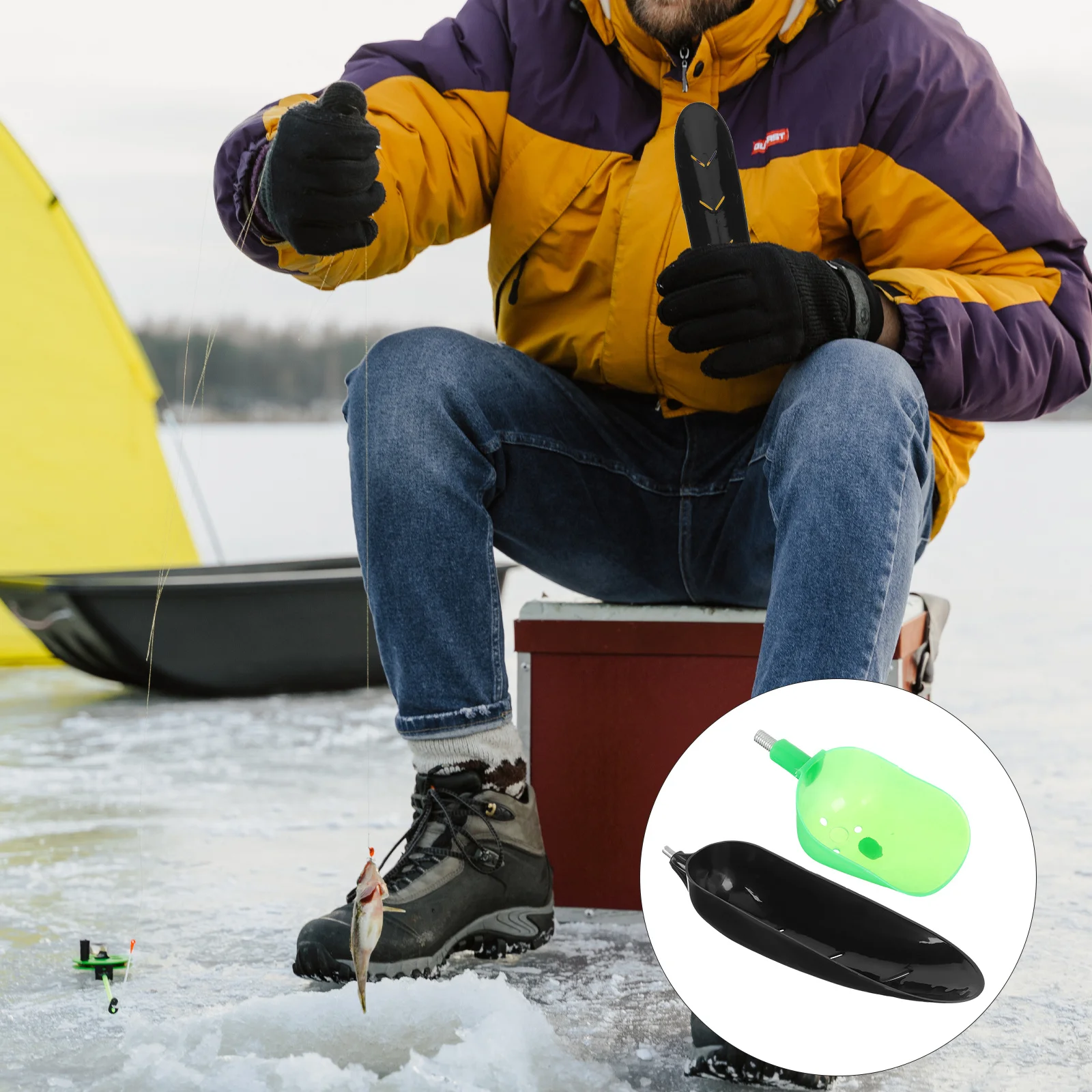 

2Pcs Fishing Bait Spoon Feeder Holder Lure Thrower Portable Outdoor Fishing Gear for Carp Fish Feeder Holder Bait Thrower