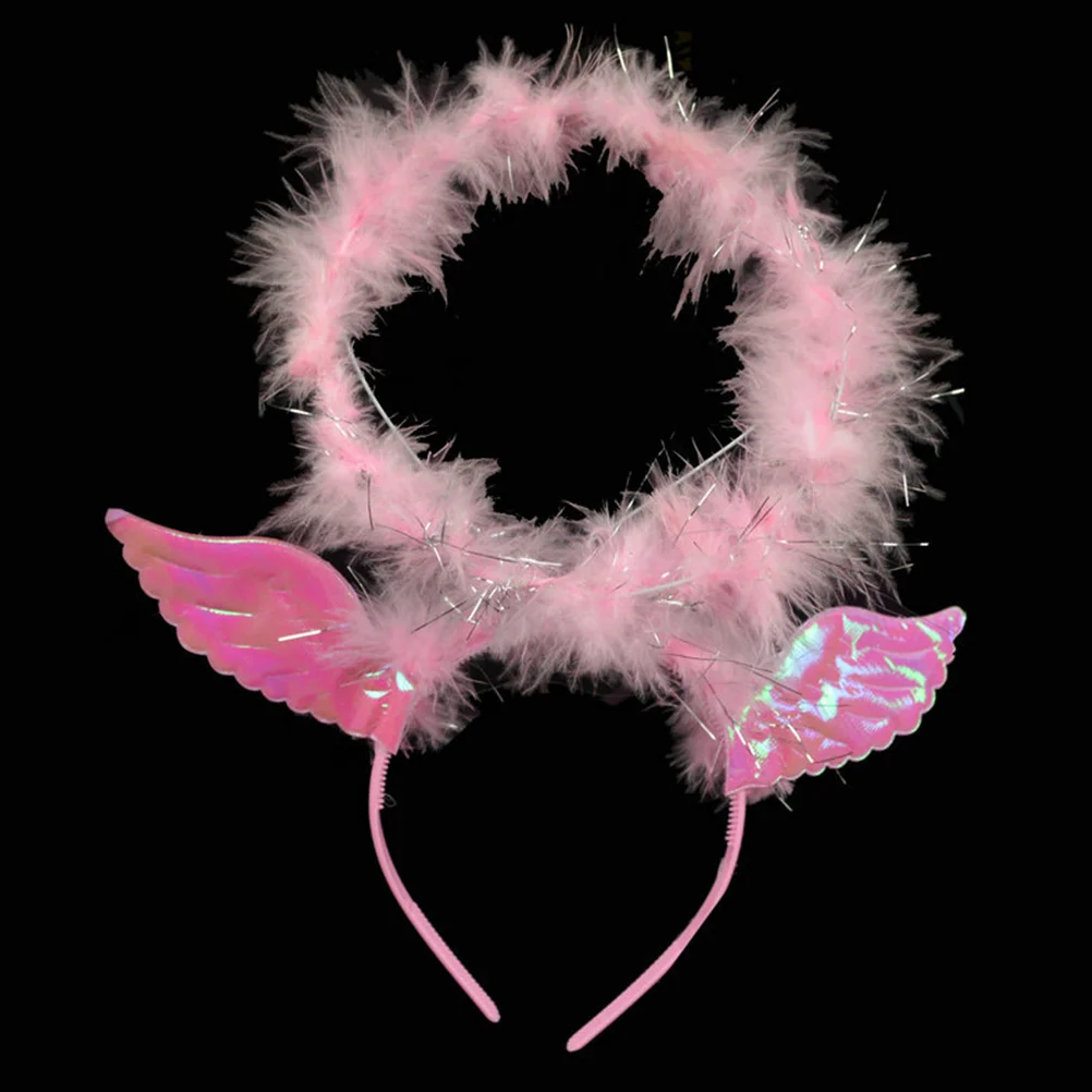 Angel Headband with Wings Halloween Costume Cosplay Accessories Party Decorations (White) angel accessories