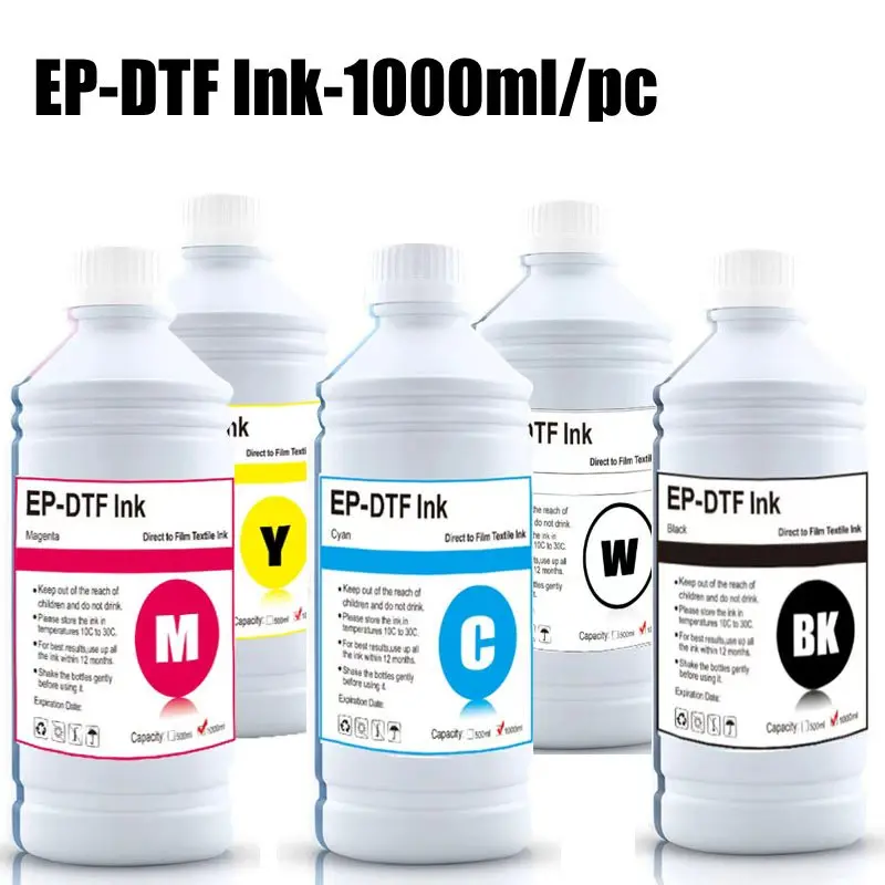 

EP-DTF Ink 1000ML Direct to Transfer Film Ink For Epson Print head i3200 XP600 TX800 L1800 1390 L805 All DTF Ink Printing