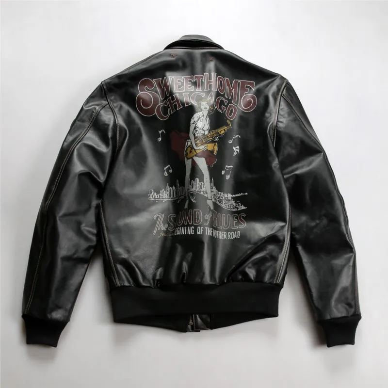 The lady wears a leather and man an embroidered