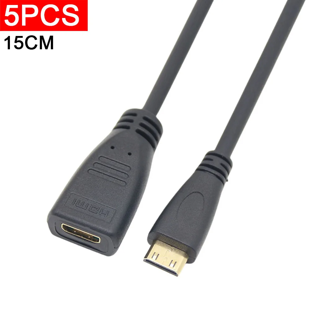 

5 шт., маленький HDMI-совместимый удлинительный кабель-адаптер «папа-мама», 1080P, удлинительные конвертерные кабели «папа-мама»