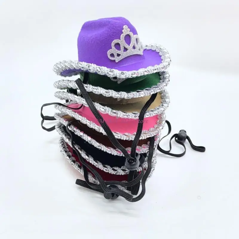 49ME Sombrero único para gansos para mascotas con diseño coronas recortadas en plata para dueños mascotas amantes y