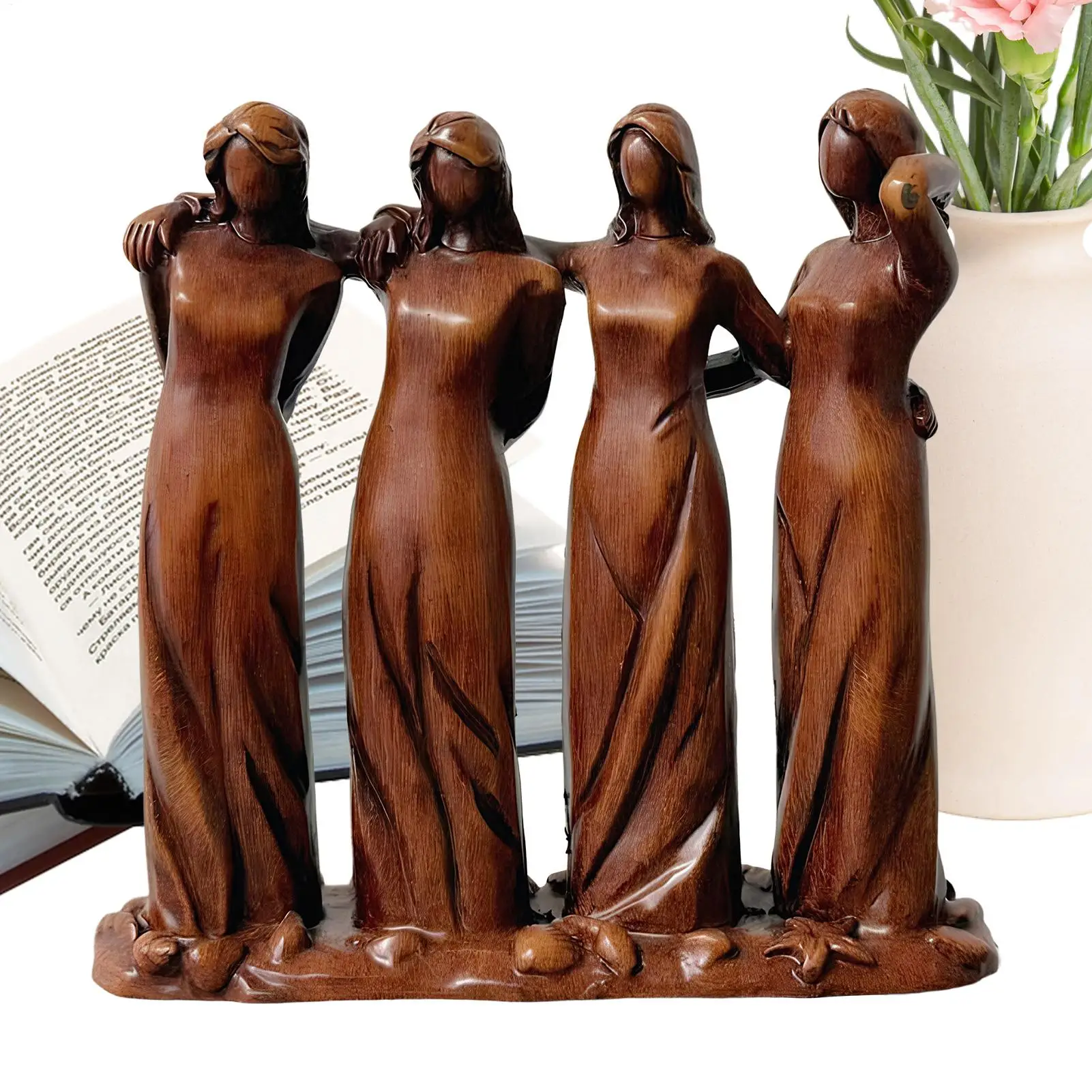 Sister Statues and Figurines Resin Sisters Ornament Sculptures Home Decor for Display Desk Bedside Workplace Living Room