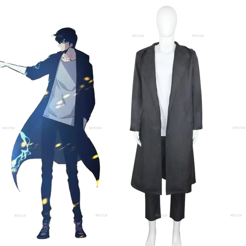 Anime Knight Killer Sung Jin-woo Solo Sung Jinwoo Leveling Cosplay Costume Shun Mizushino Trench Coat Halloween Party Ou Adults