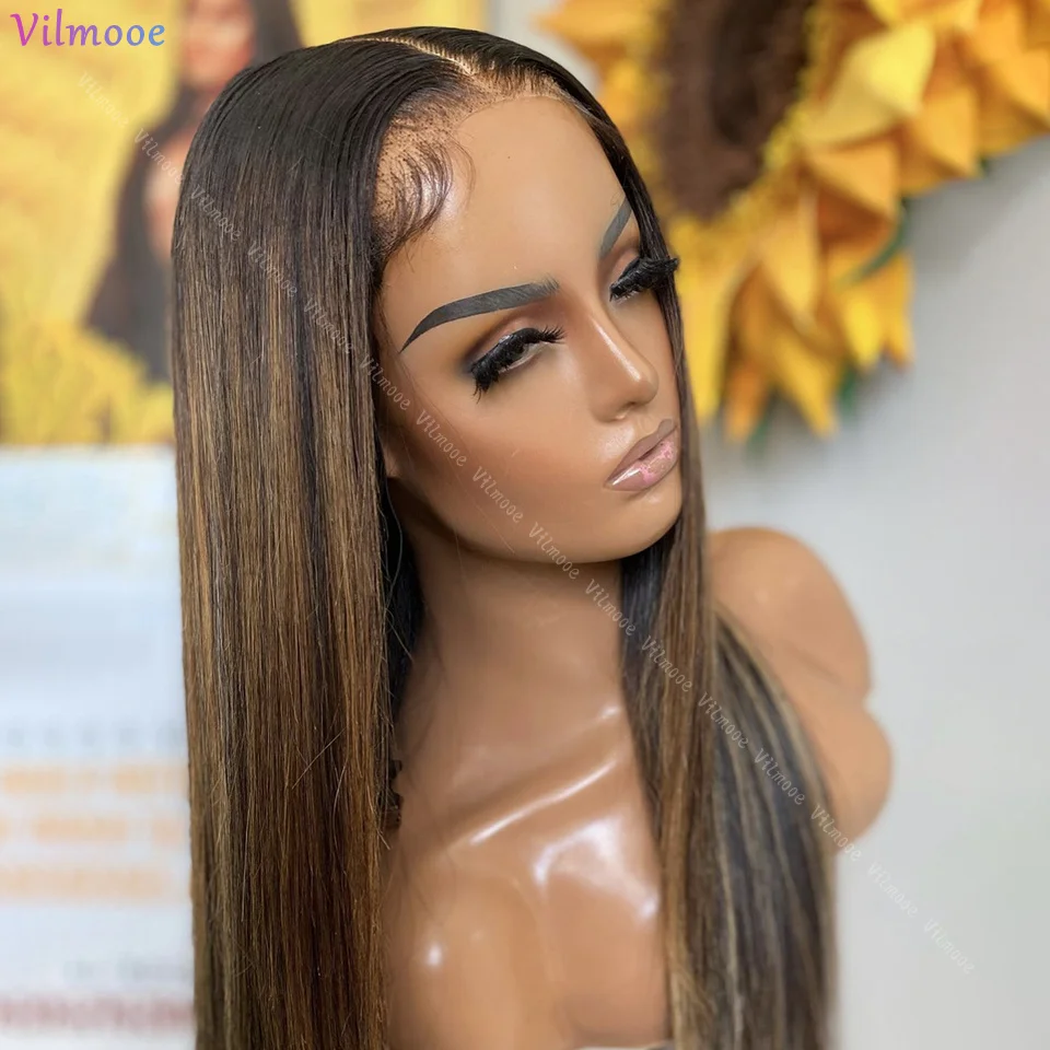 Highlight Human Hair HD โปร่งใส 13x4 ผ้าไหมวิกผมบราซิล Body Wave วิกผมน้ําผึ้งสีบลอนด์สีผ้าไหมฐานวิกผมลูกไม้ด้านหน้าด้านหน้า