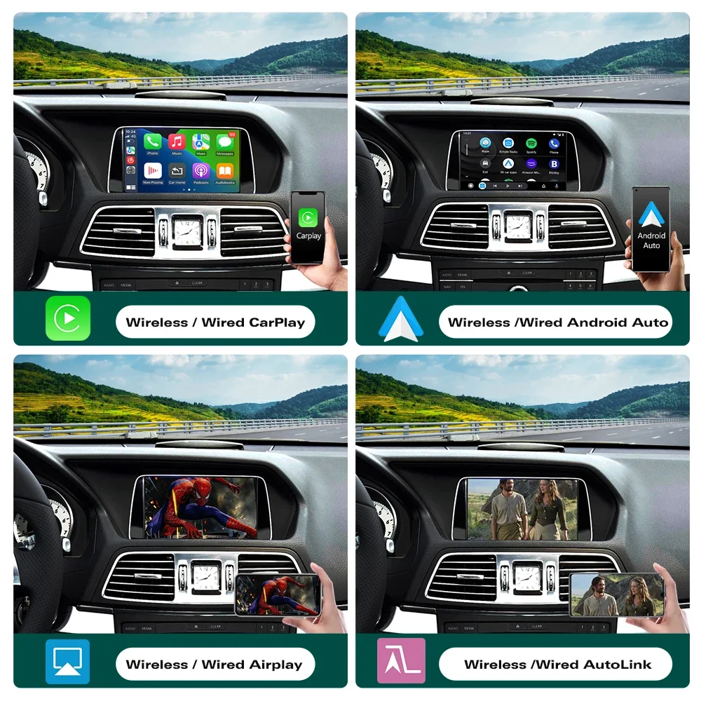 For Mercedes Benz E-Class W212 E300 E350 Coupe 2012-2016 Wireless CarPlay Android Auto with Mirror Link AirPlay Car Play