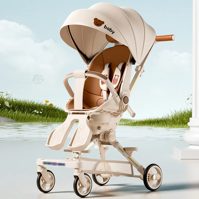 Lightweight stroller Children's stroller baby can lie down and sit High Landscape Two-way Seat Foldable Multifunctional Stroller