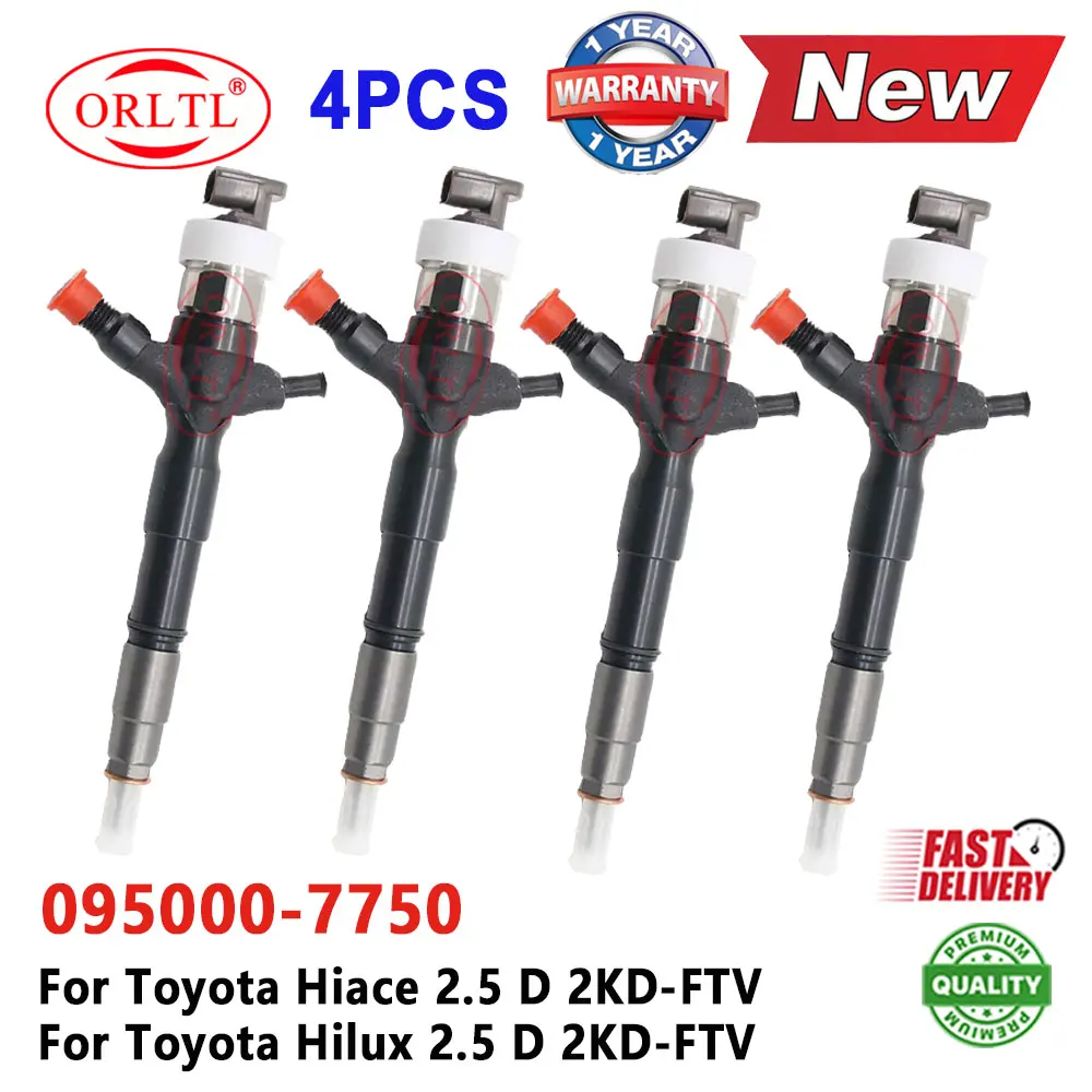 

4 шт. 095000-7750 новая топливная форсунка 095000 7750 0950007750 дизельная форсунка 2367030300 для Denso Toyota HILUX VIGO 2KD Hiace