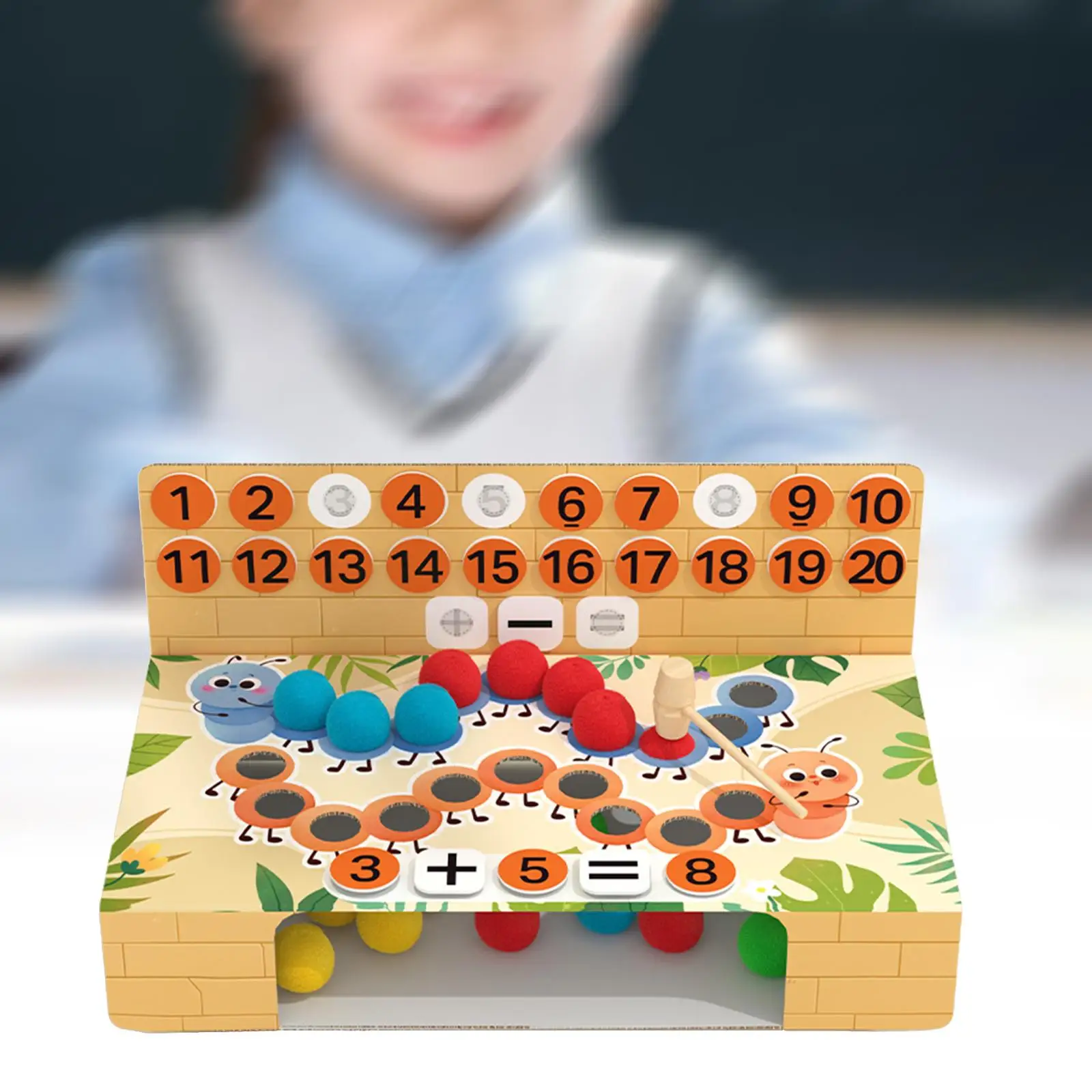 Pounding Bench Sensory Learning Toys Early Developmental Math Game Teaching Aids Math Board Math Manipulatives for Baby Girls