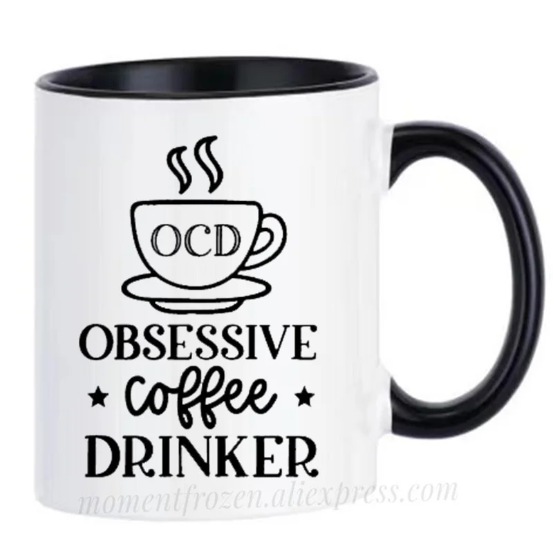 Obsessive Coffee Drinker Cups Caffeine Mugs Outdoors Party Bonfire Camping Drink Water Juice Coffeeware Home Decal Friends Gifts