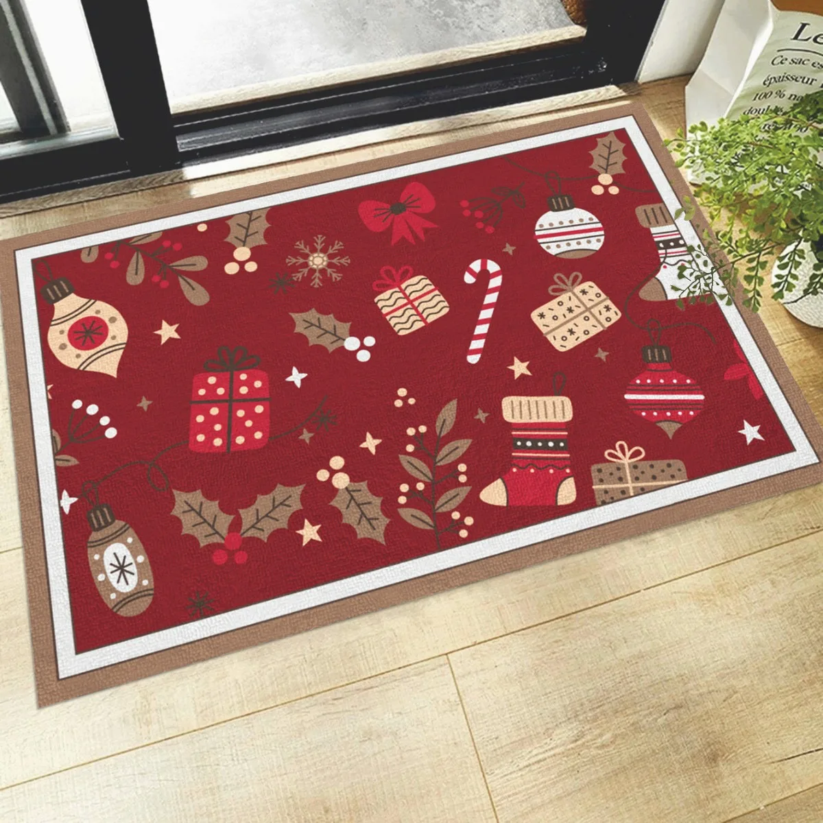 

Christmas Entrance Welcome Doormat Living Room Home Decoration Carpet Large Area Short Plush Anti-slip Mats 러그 שטיח כניסה לבית