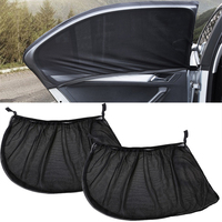 2pcs Car Sunshade Curtain Front&Rear Side Window Sun Visor Shade Mesh Cover Anti-mosquito UV Protect Curtain Summer Window Films