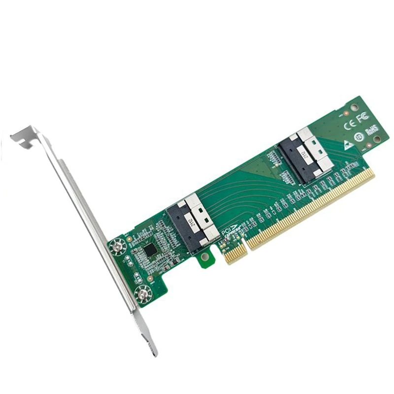 Adapter Card PCI Express X16 To 2-Port Slimsas SFF-8654 8I Adapter Multi-Function Portable Adapter Card