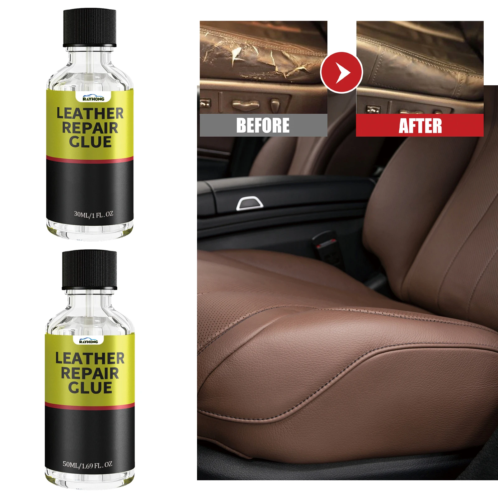 30/ 50ml Car Leather Repair Glue Auto Seat Maintenance Leather Care Liquid Rubber Leather Gel Sofa Car Leather Adhesive Glue