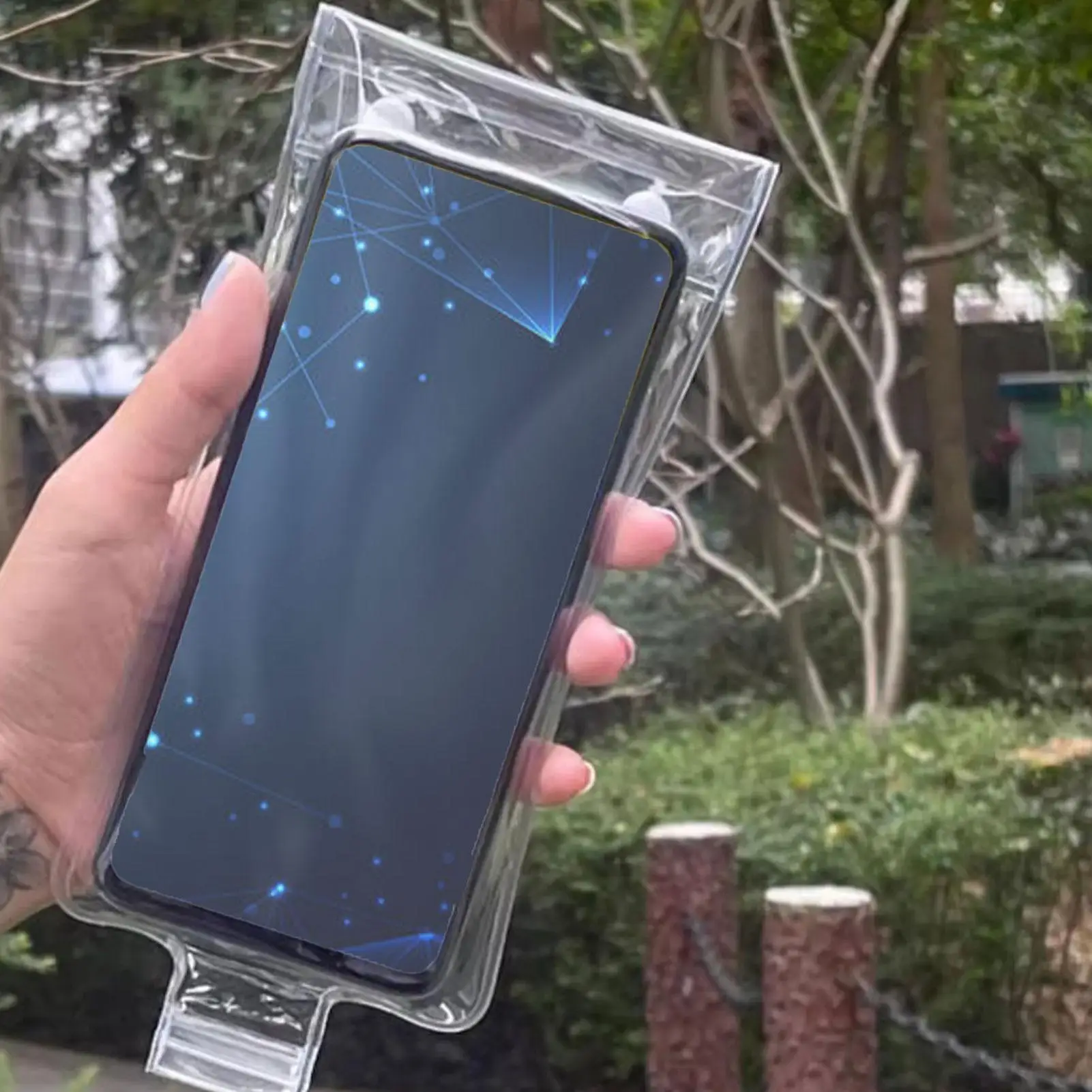 1pc Waterproof Phone Bag Motorcycle Phone Case Touch Screen Heavy Duty Rainproof Pouch for Cycling with Charging Port Access