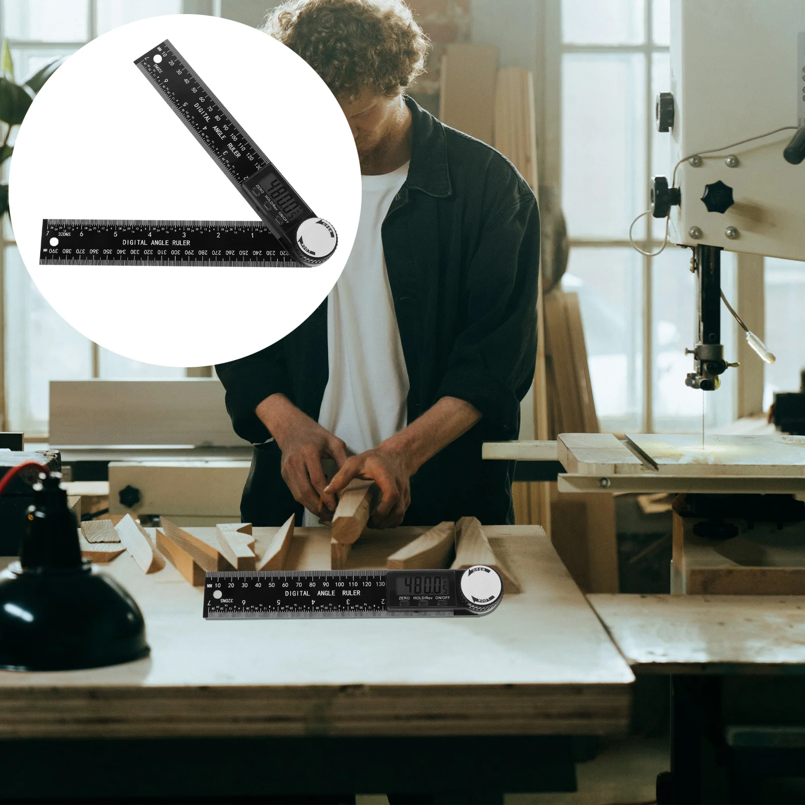 

Digital Angle Ruler 200mm Wear Resistant Digital Protractor Angle Measurement Tool Lockable Hold Data Automatic Power-Off