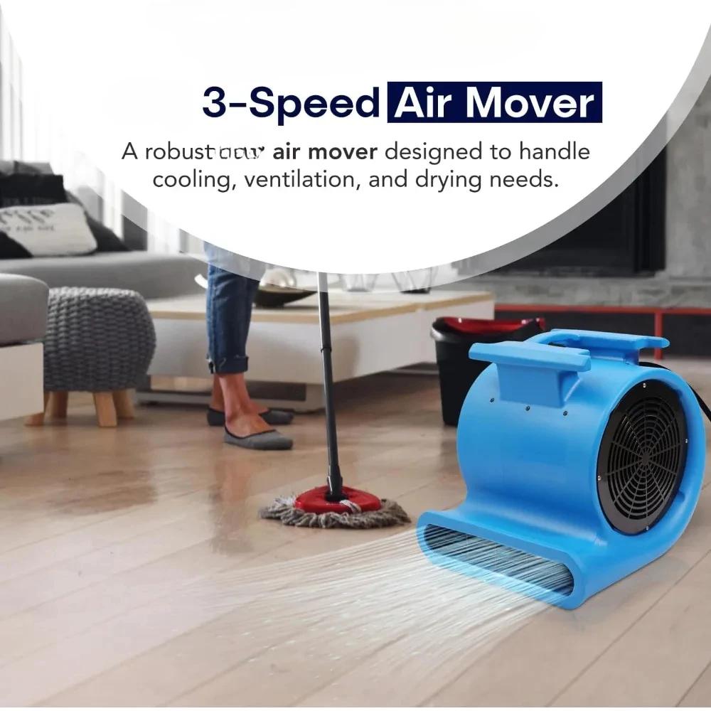 3-Speed Air Mover 1HP 4000+ CFM Monster Floor Blower Carpet Dryers Janitoral Floor Dryer