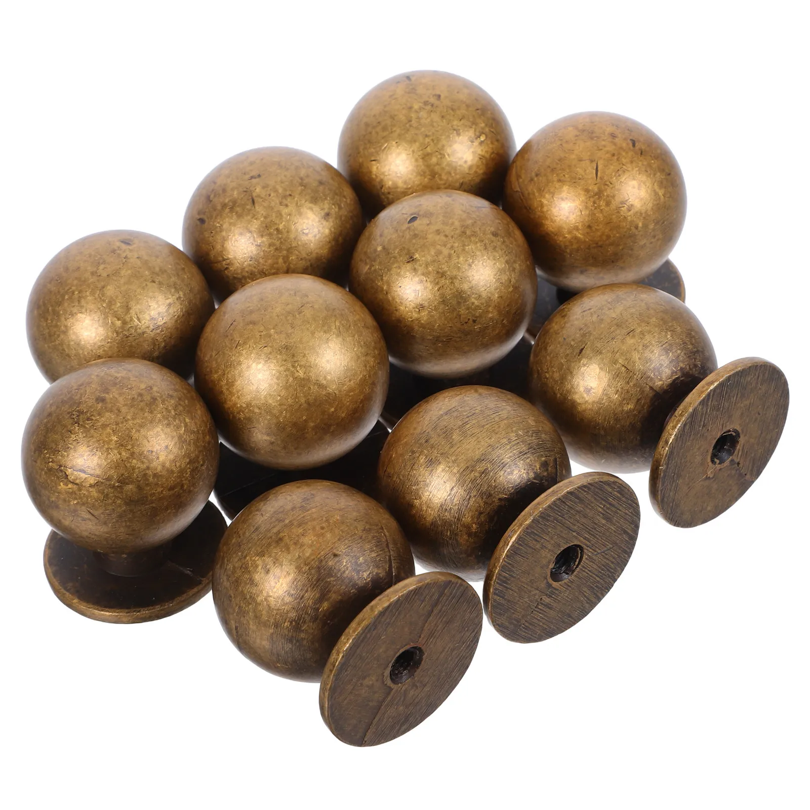

10Pcs Vintage Kitchen Cabinet Knobs Retro Ball Shape Zinc Alloy Round Drawer Furniture Handles Metal Cabinet Knobs