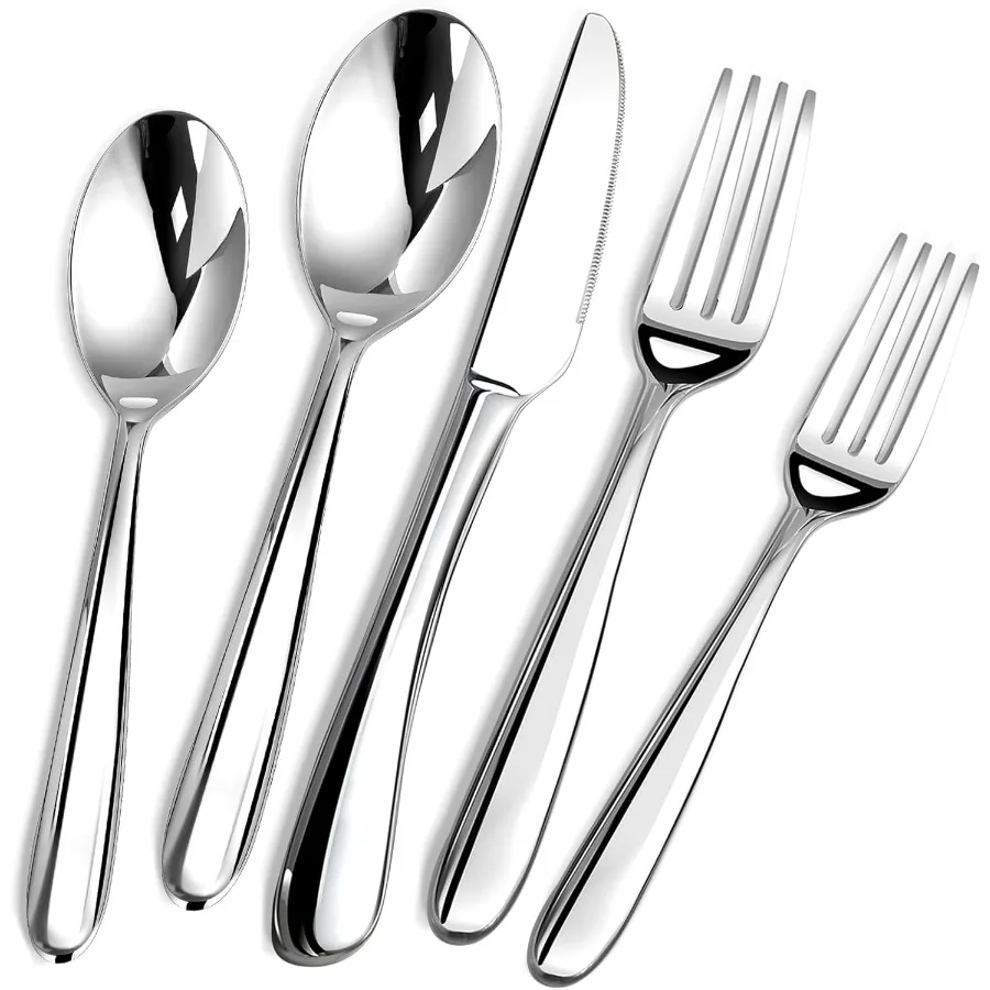 

Heavy Duty Silverware Set for 12 60 Piece Premium Stainless Steel Flatware Utensils Cutlery Set Including Steak Knife Fork and