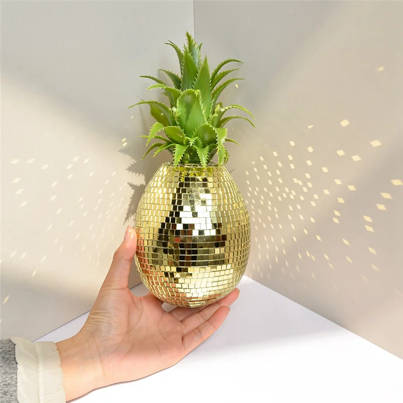 BAAG-Pineapple Gold Ornaments Inlaid With Glass Simulation Fruit Home Decorations Pineapple Decorations