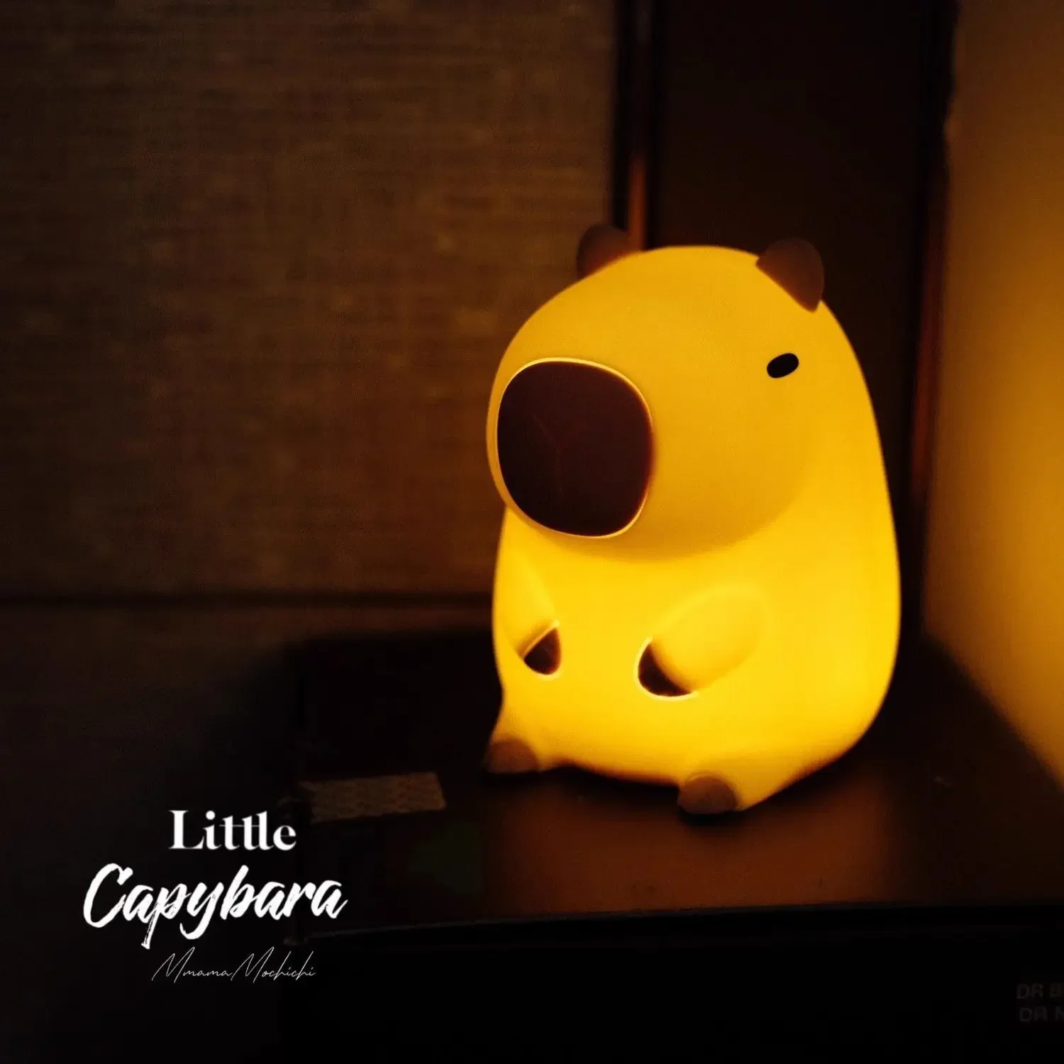 Novo capivara silicone luz noturna recarregável regulável cobaia lâmpada presente ornamentos de mesa papelaria