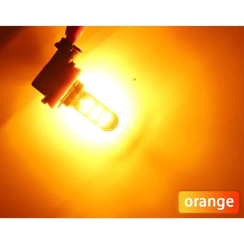 2 قطعة 7 ألوان الأخضر البرتقالي H7 H11 H8 HB4 9006 H27 881 880 H3 عالية الجودة LED لمبات السيارات الضباب مصابيح سيارة مكافحة الضباب أضواء الضباب مصابيح #5