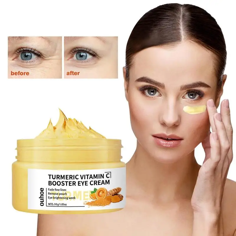 Curcuma vitamina C Booster Eye Cream schiarire le borse per gli occhi e le occhiaie migliorano le linee sottili degli occhi crema per gli occhi idratante