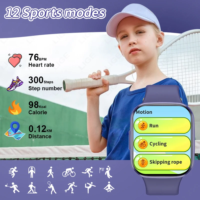 LIGE For Children's Sport Studing Watch Best Birthday Kids Gifts Student Smart Watch Health Interactive Electronic Smartwatches