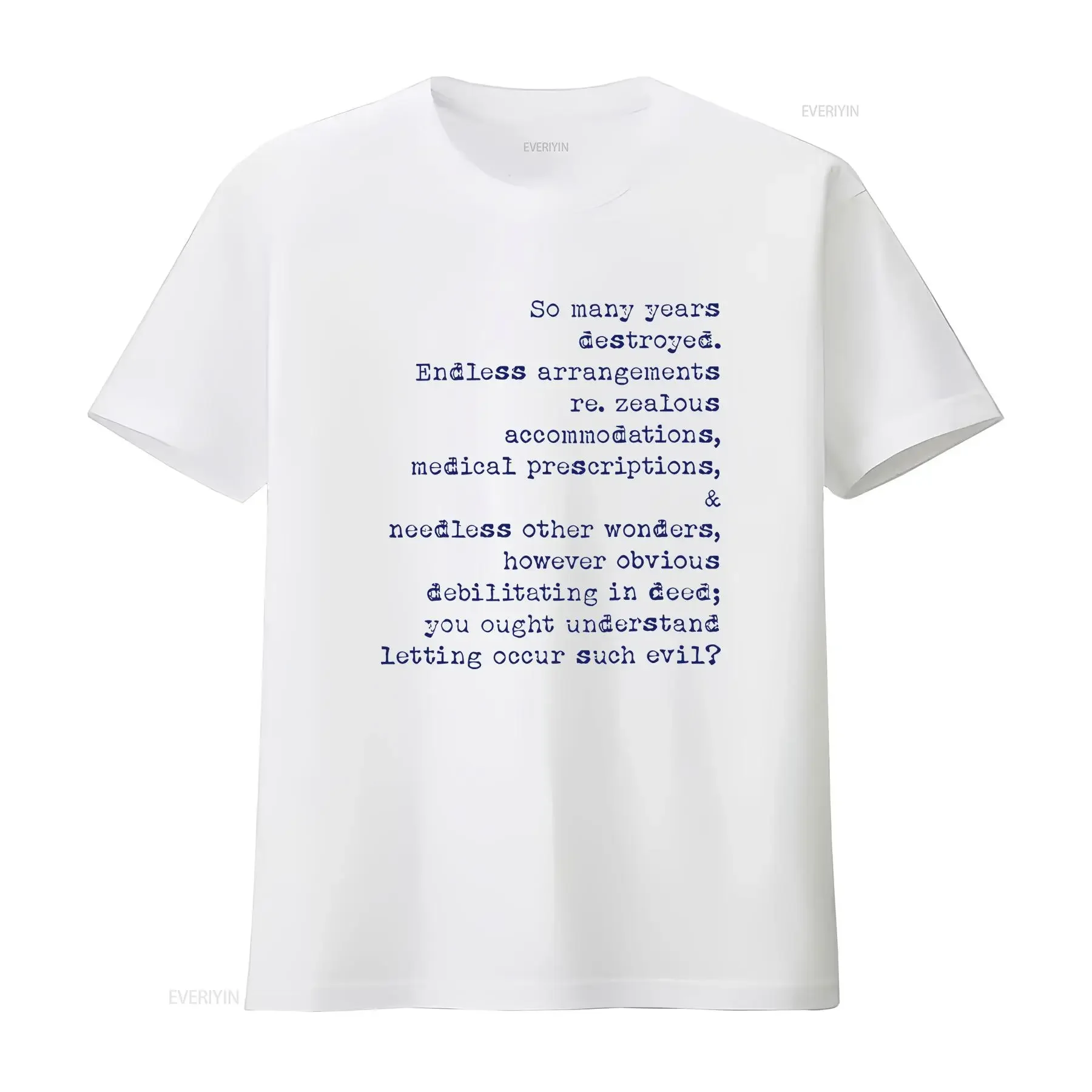 

HOUSE of Leaves My Dear Zampano T Shirt Literary Text Crewneck vintage Washed Casual Top For Everyday Wear Unisex Stylish