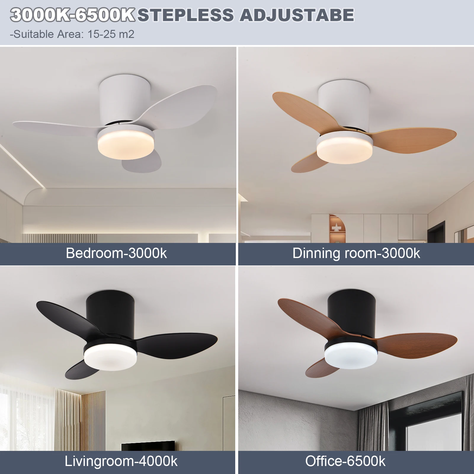 Modern LED Ceiling Fan Light Room decoration Low Floor Decorative Light Energy-saving Light With Fan In Bedroom And Home