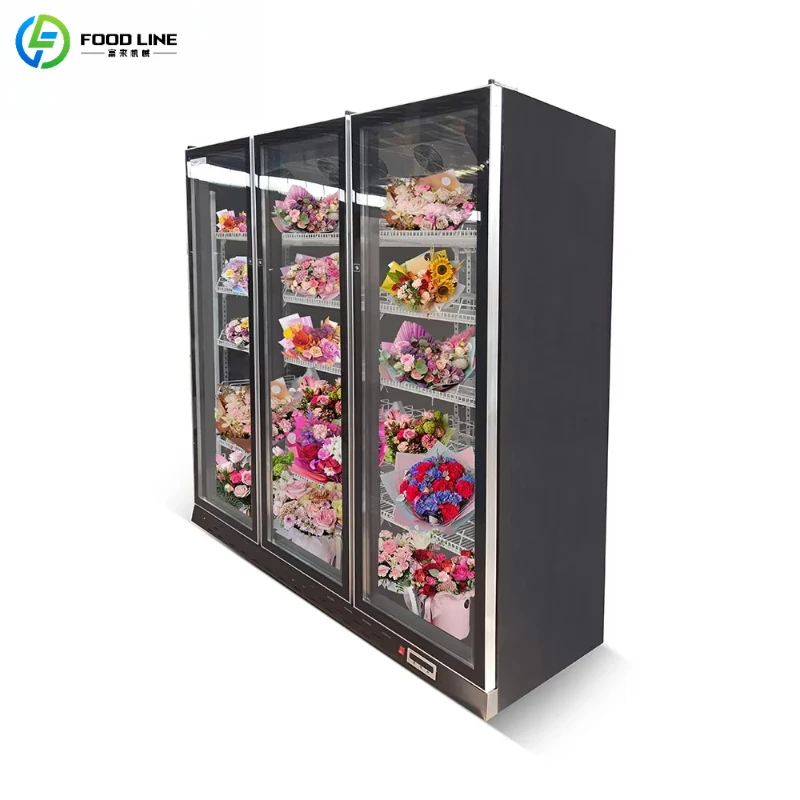 Commercial Commercial Fresh Flower Display Cabinet Black Flower Cooler Display Cabinet