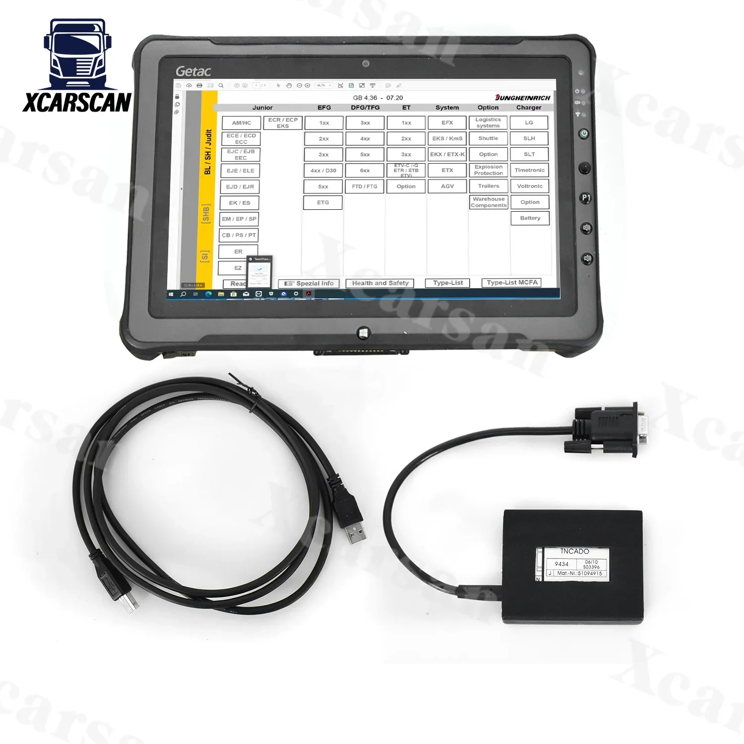 For JUDIT 4 Jungheinrich Judit box Incado with Getac F110 Tablet Forklift diagnosis Interface JUDIT Parts catalog