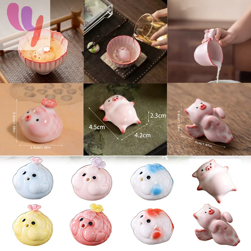 

Bubbling Tea Pet Piggy Cartoon Ceramic Tea Cup Little Pig Spit Bubbles Water Mug Funny Gift Home Decoration Tea Accessories