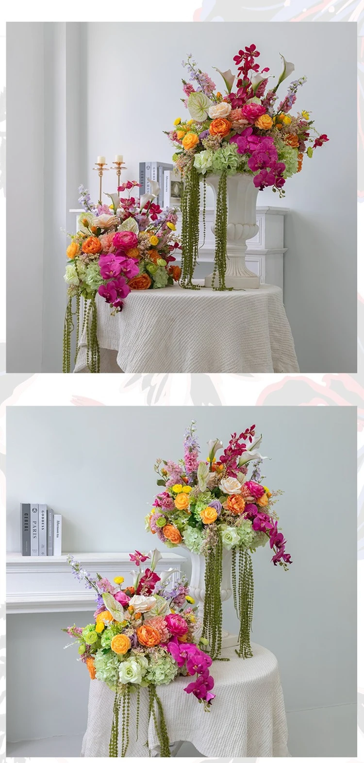 Großhandel Künstliche Blumenkugel Vintage Verwelkte Rose Braut-Handstrauß Seidenblumen Hochzeit Verlobung Event Tischdekoration – Detail 8
