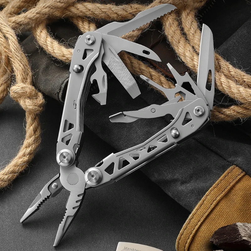 3cr13 Stainless steel Multi functional pliers outdoor Portable unpack tools with small knives Scissor wrench Bottle Opener