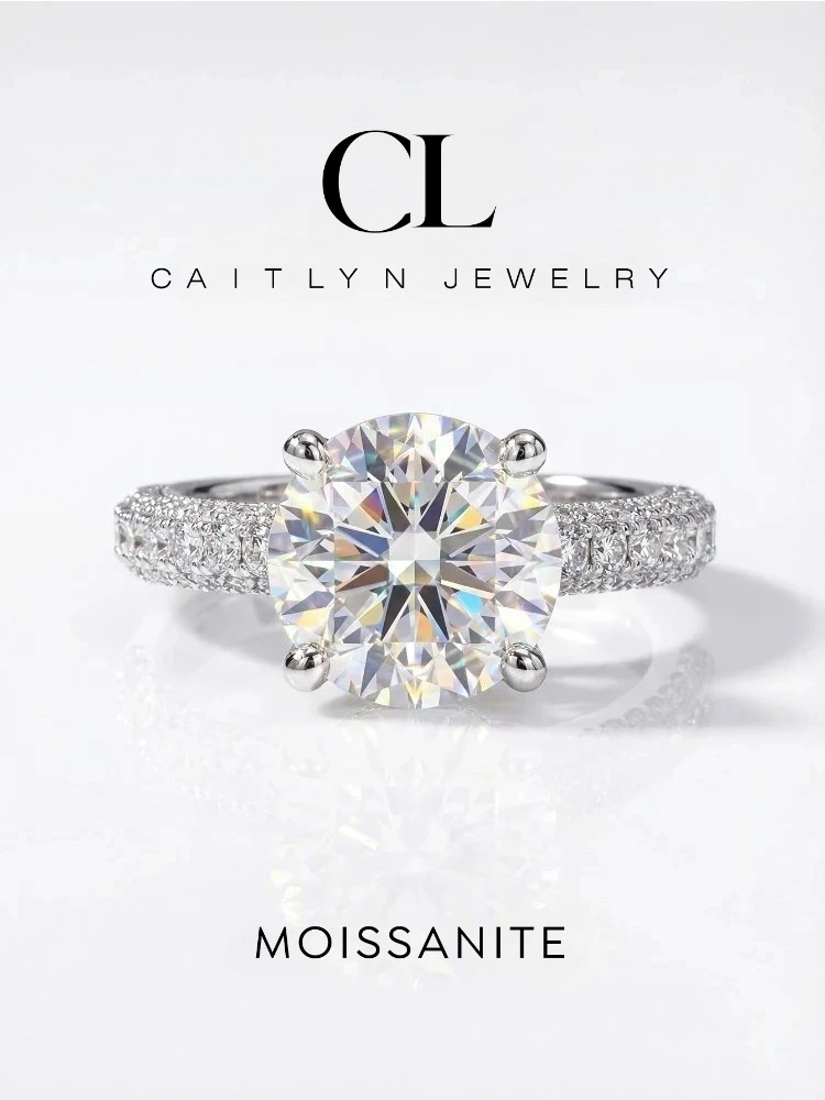 Real 5CT Deluxe Certified Moissanite Diamond Wedding Rings For Women Gift 925 Sterling Silver Best Quality Luxury Jewelry